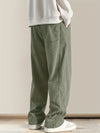 HIDKAT Men's Beige Corduroy Pants - Loose-Fit Straight-Leg Casual Trousers