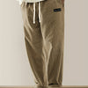 HIDKAT Men's Beige Corduroy Pants - Loose-Fit Straight-Leg Casual Trousers